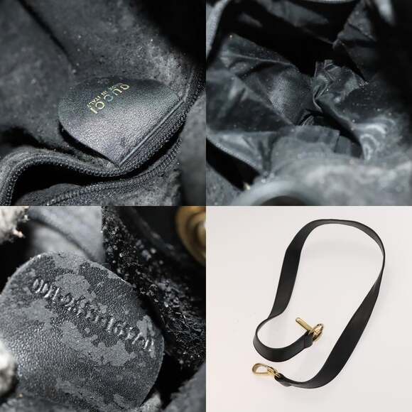 GUCCI Bamboo Hand Bag Leather Black Gold 001 2855 1657 0 - Picture 12 of 12